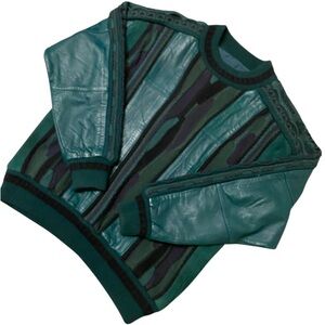 Vintage 1980’s Leather / Suede Saxony Sweater